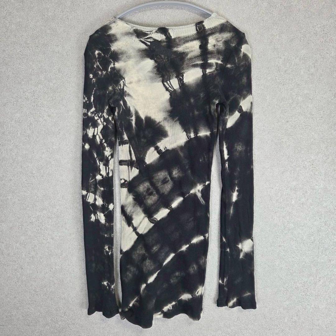 希少 L.G.B. タイダイ ブリーチ Vネック リブ 長袖 Tシャツ