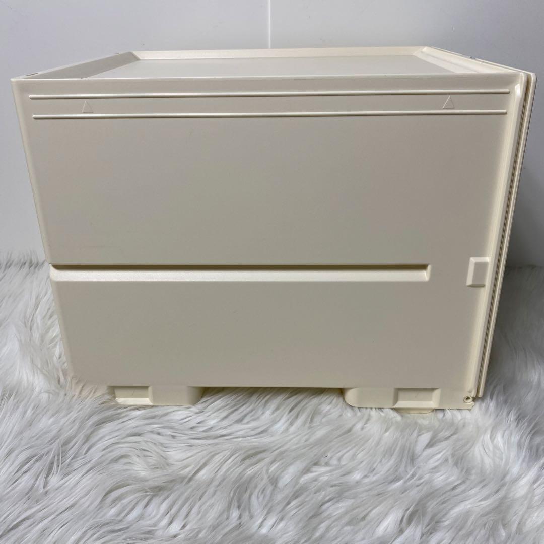 Tupperware スーパーチェスト ミニ 引出し２段 アイボリー白系