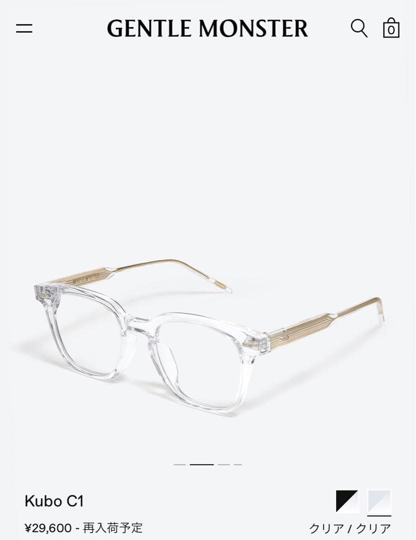 未使用に近い 試着のみ ジェントルモンスター series S KUBO クリア