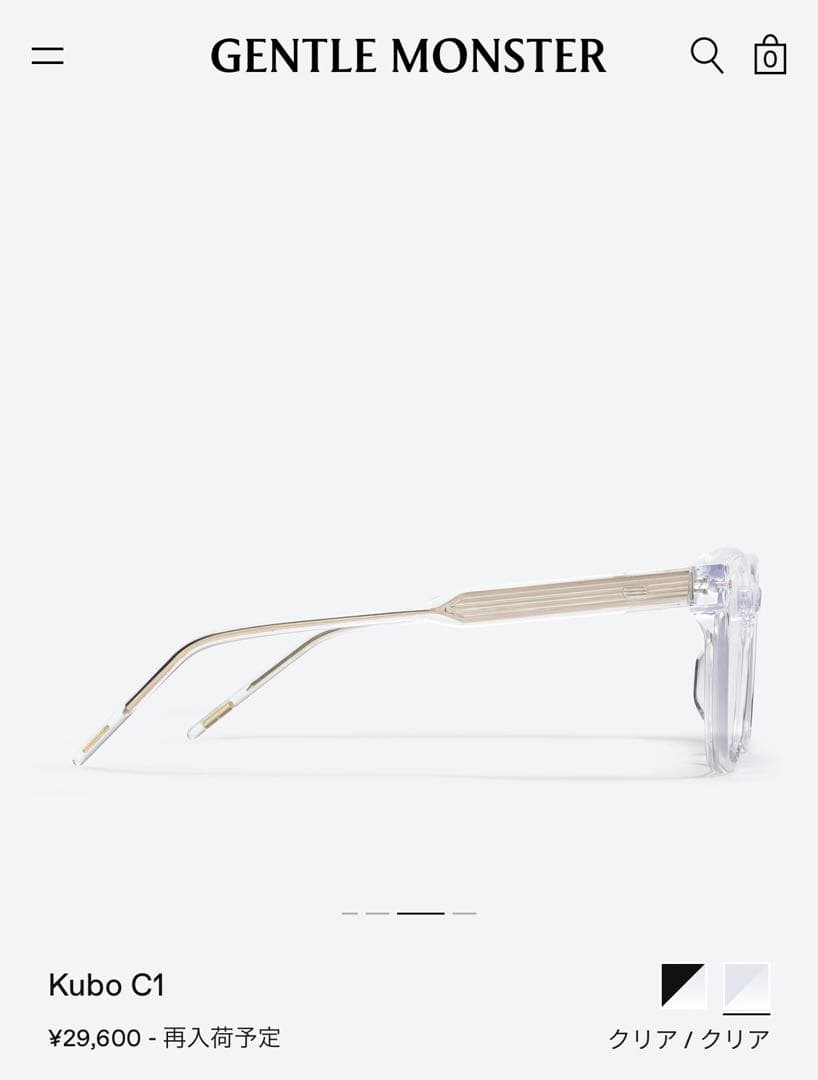 未使用に近い 試着のみ ジェントルモンスター series S KUBO クリア