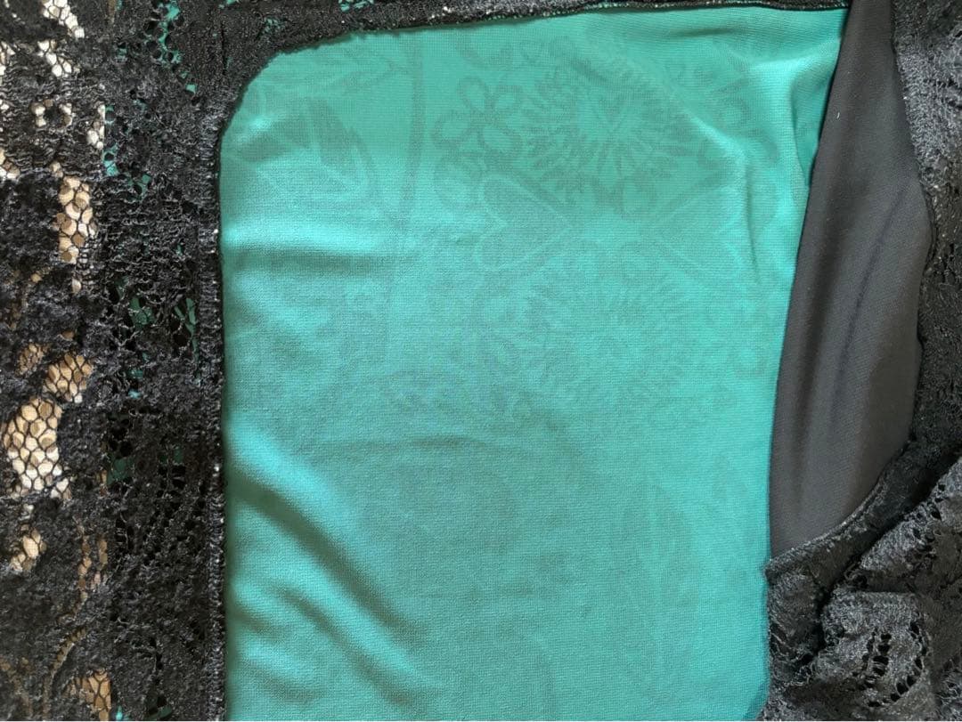 『美品』⭐️トクコプルミエヴォル⭐️黒地に木やお花鳥等柄裾レース豪華チュニック❣️