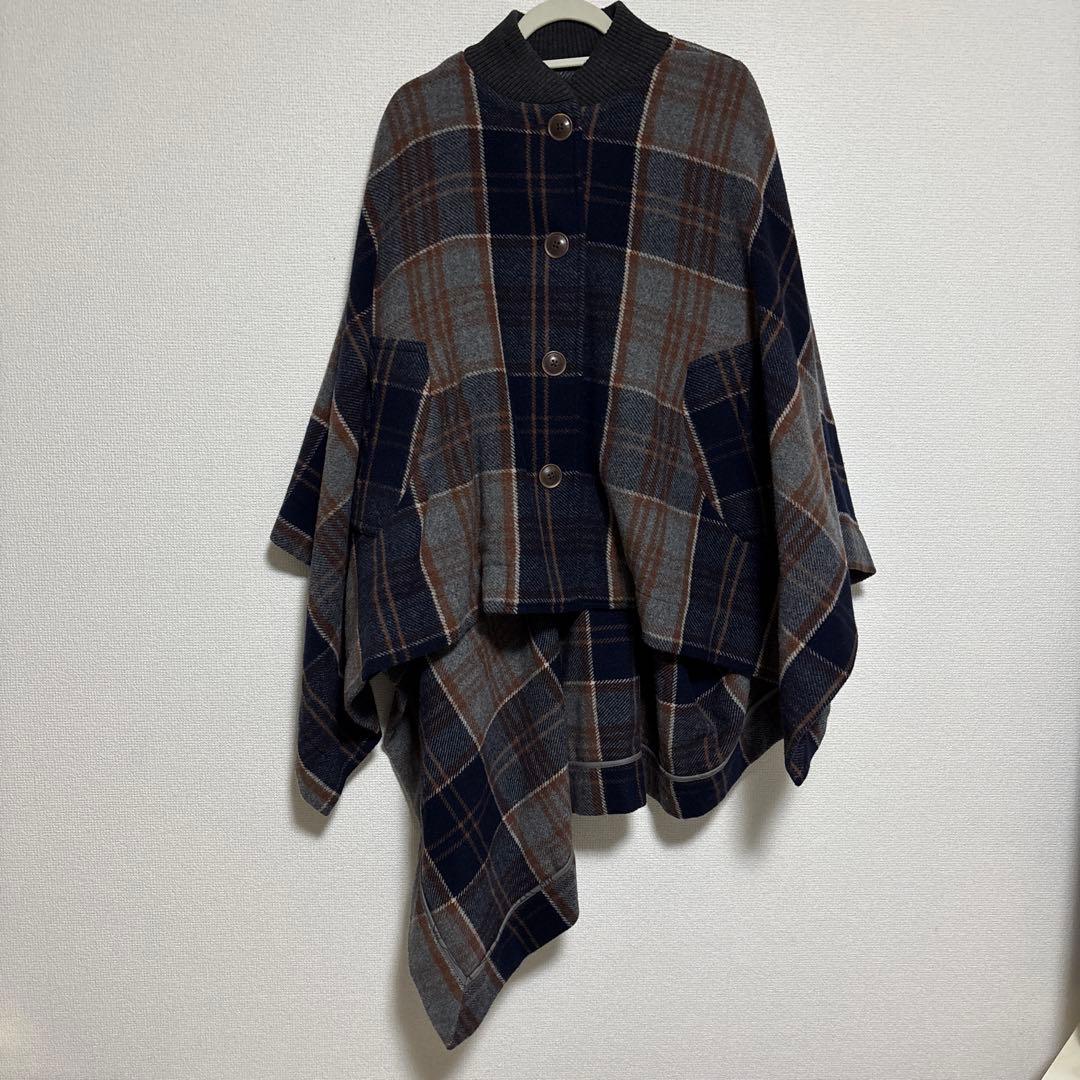 ヴィヴィアンウエストウッド マフラー付ビックコート　 タータンチェック