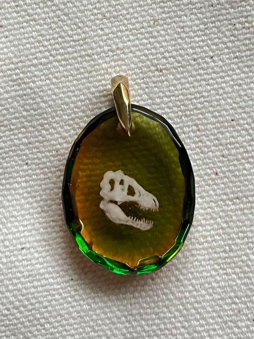 1cmの宇宙　ナカダマサヒデ ペンダントトップ ティラノサウルス　恐竜　ガラス