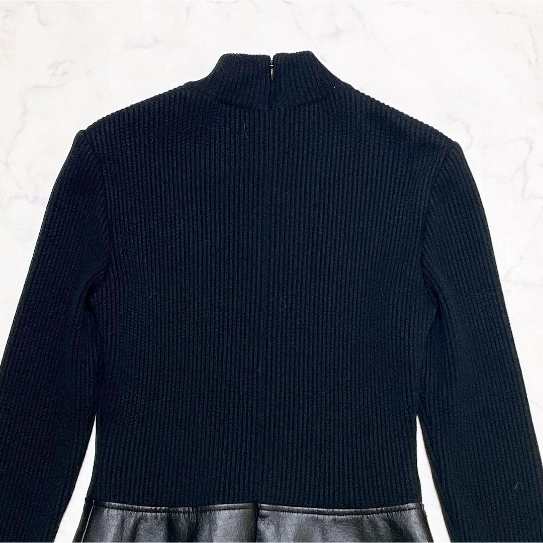 極美品 クリスチャン ディオールスポーツ ニット切替ワンピース ウール M