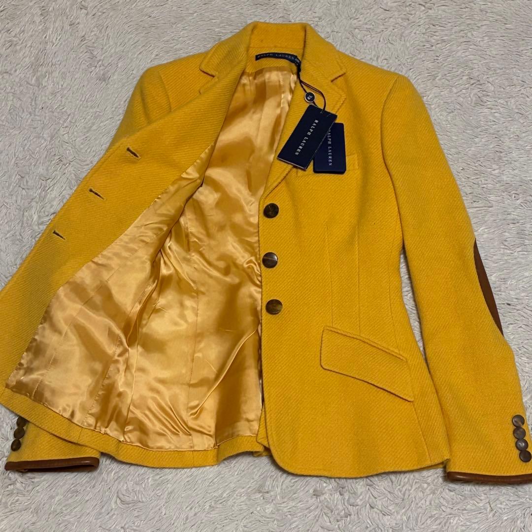 RALPH LAUREN 【未使用】 ツイード ジャケット エルボーパッチ 本革