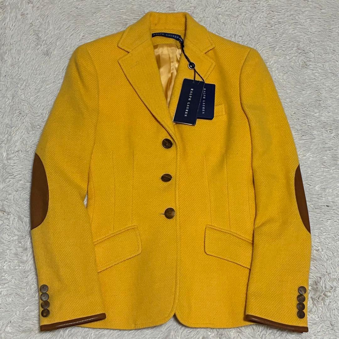 RALPH LAUREN 【未使用】 ツイード ジャケット エルボーパッチ 本革