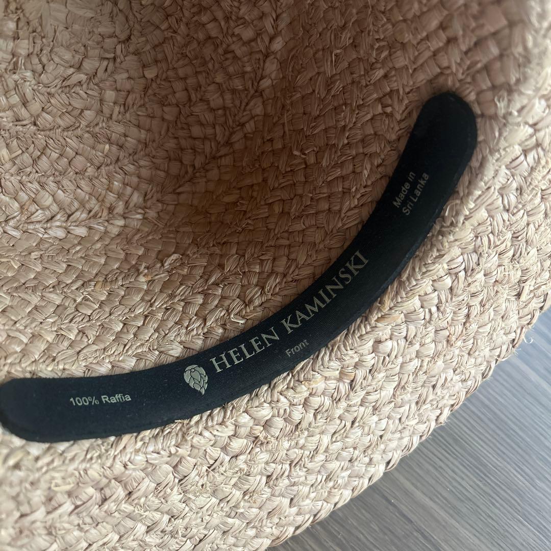HELEN KAMINSKI 麦わら帽子 ナチュラル/ブラック　カンカン帽
