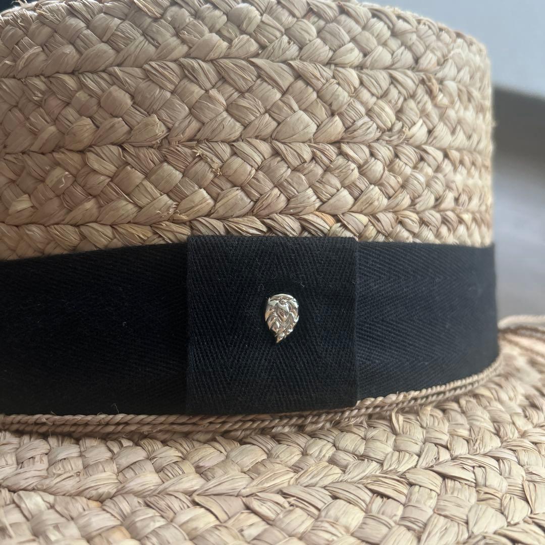 HELEN KAMINSKI 麦わら帽子 ナチュラル/ブラック　カンカン帽