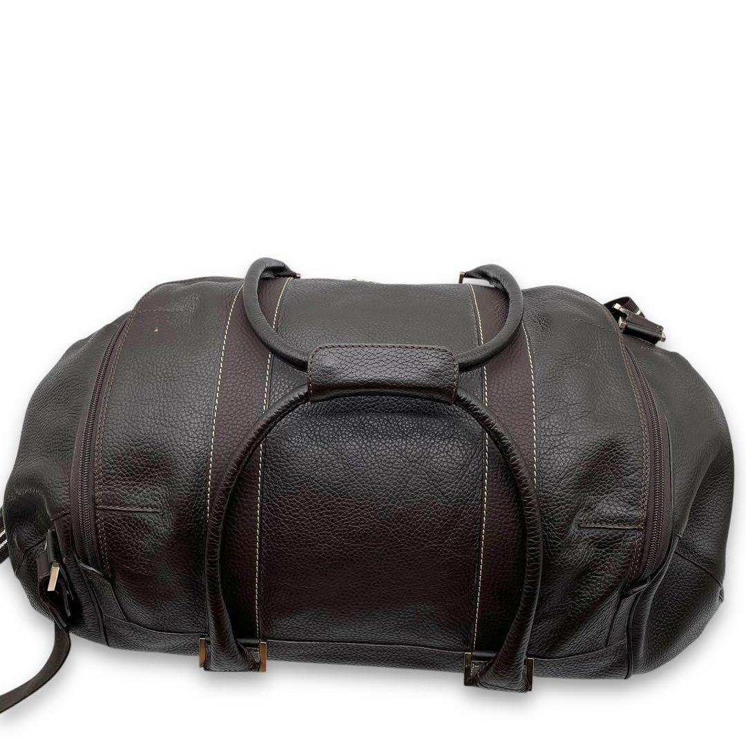 ダンヒル レザー　2way ボストンバッグ ショルダーバッグ ブラウン