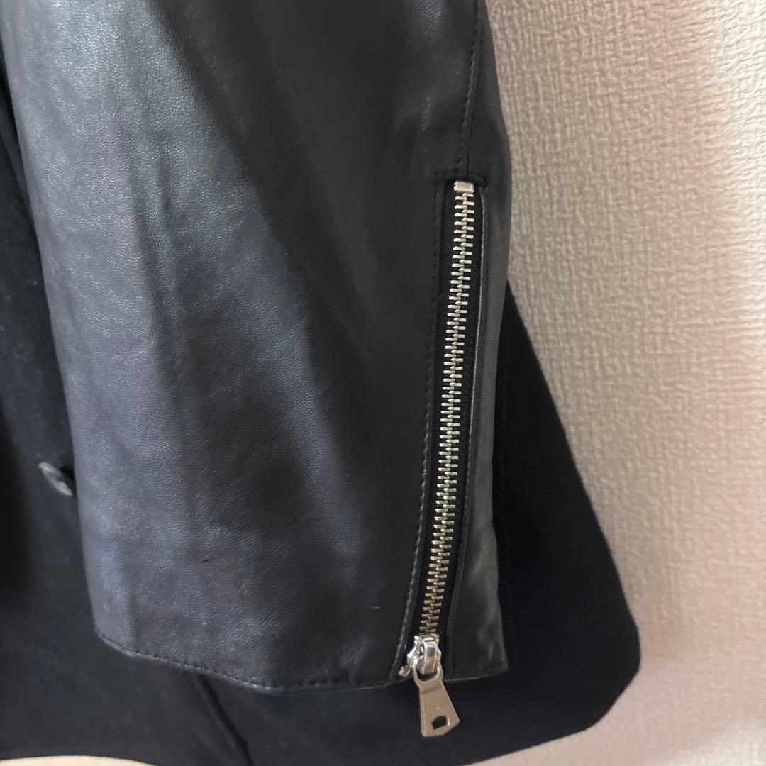 k*y様 MAISON SPECIAL ブラック ウールレザー ピーコート