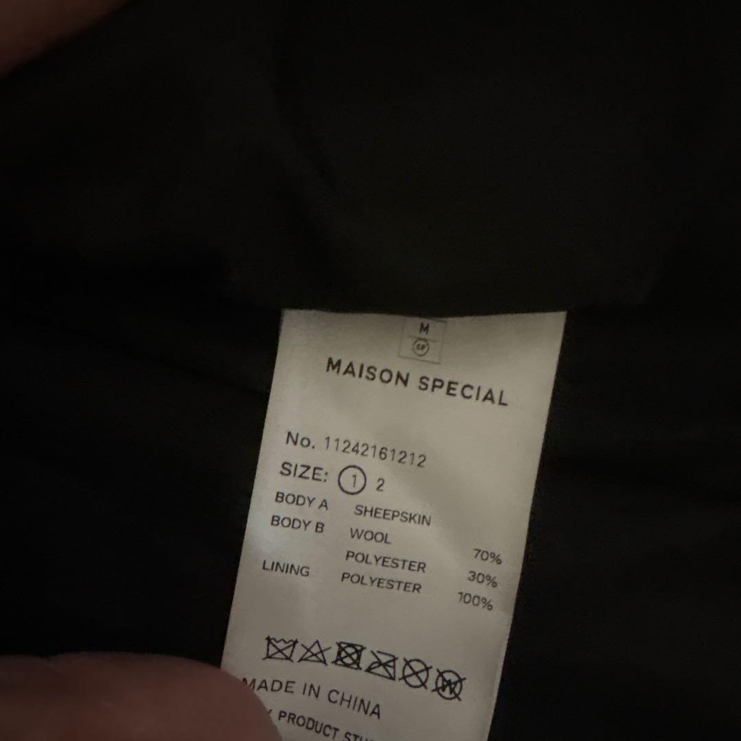 k*y様 MAISON SPECIAL ブラック ウールレザー ピーコート