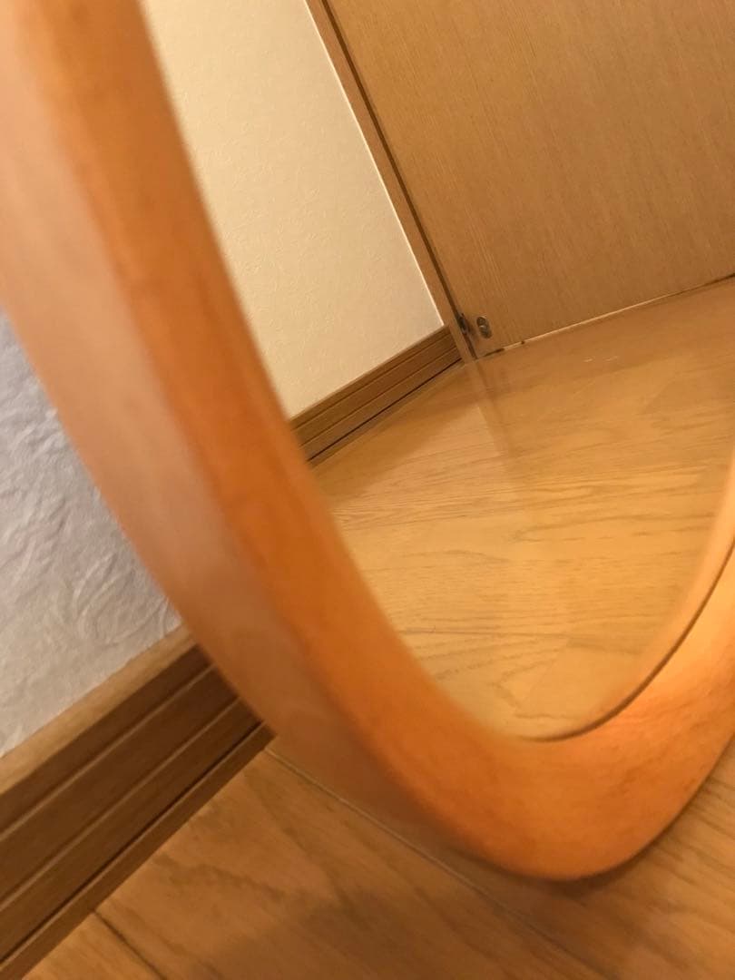 秋田木工　楕円形壁掛けミラー 柳宗理　ウォール材　白木