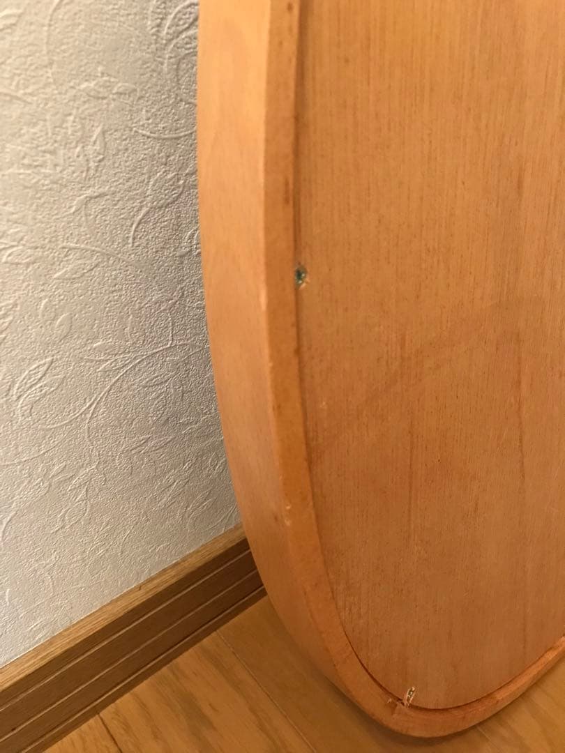 秋田木工　楕円形壁掛けミラー 柳宗理　ウォール材　白木