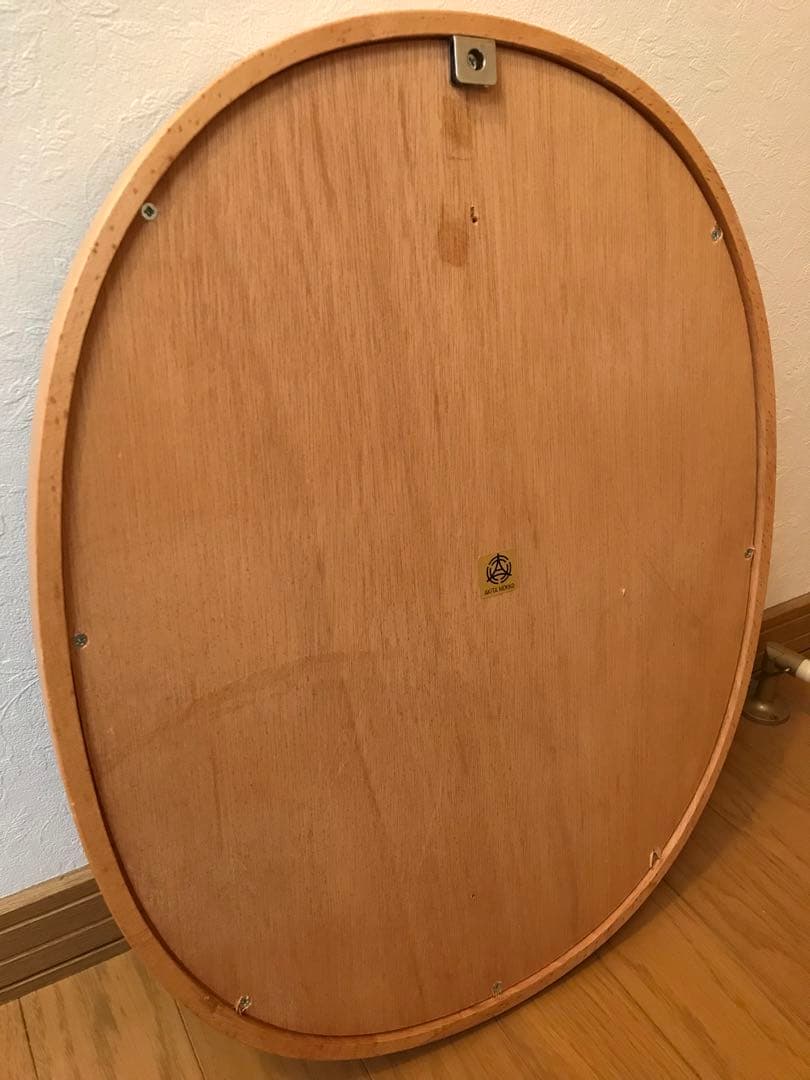 秋田木工　楕円形壁掛けミラー 柳宗理　ウォール材　白木