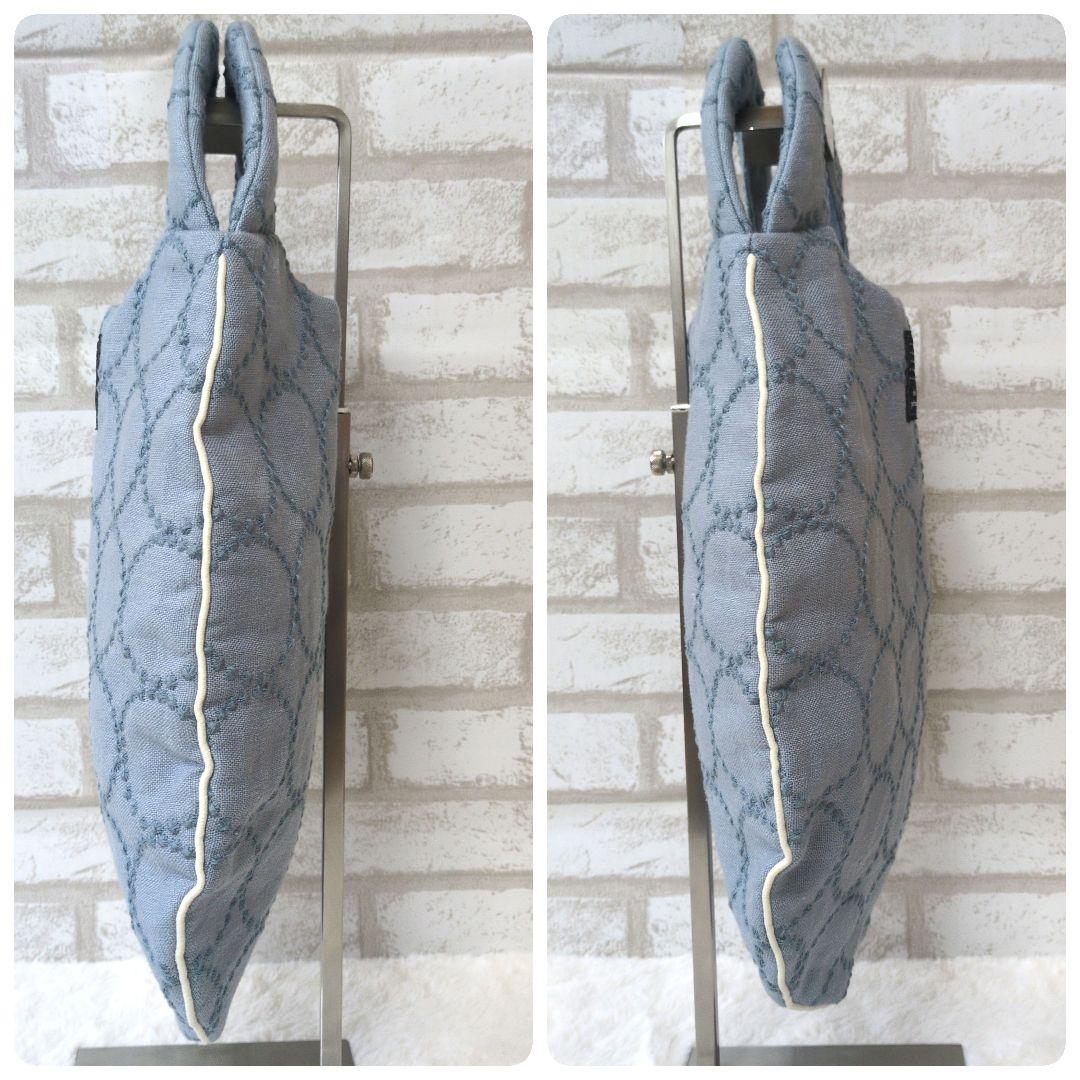 [美品] ミナ ペルホネン タンバリン エッグバッグ トートバッグ　水色 刺繍