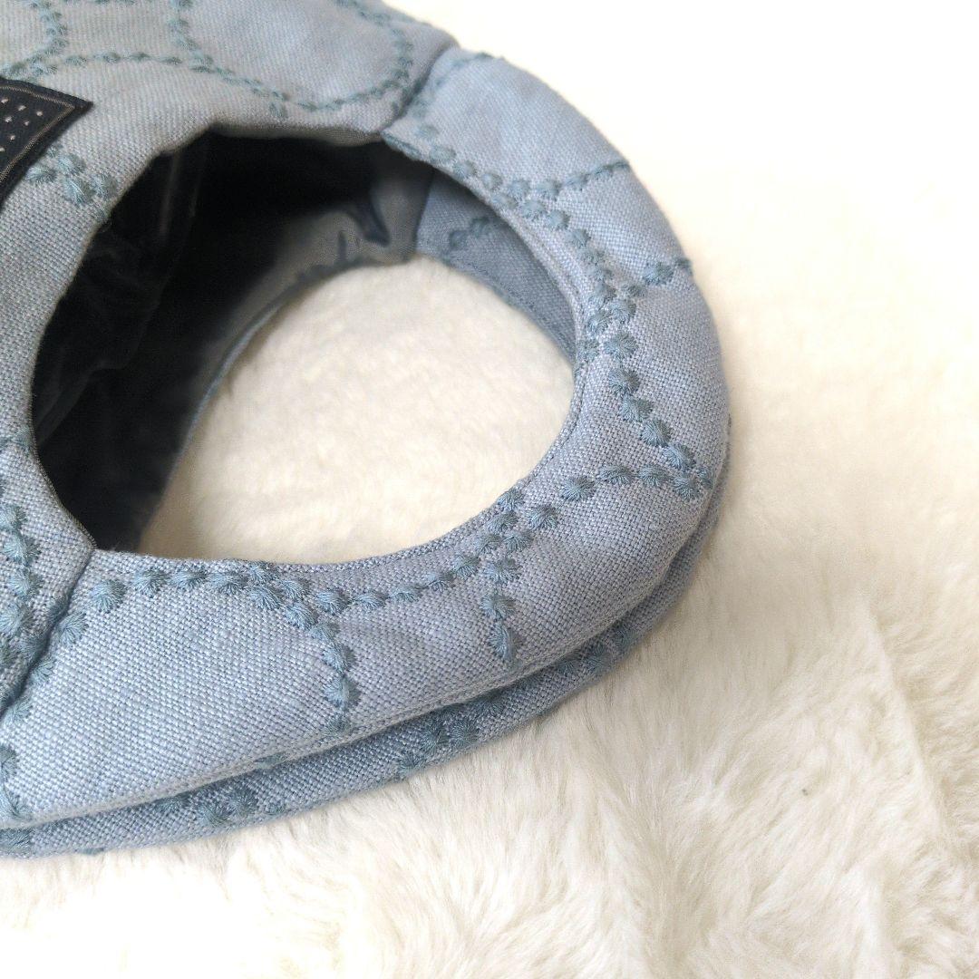 [美品] ミナ ペルホネン タンバリン エッグバッグ トートバッグ　水色 刺繍