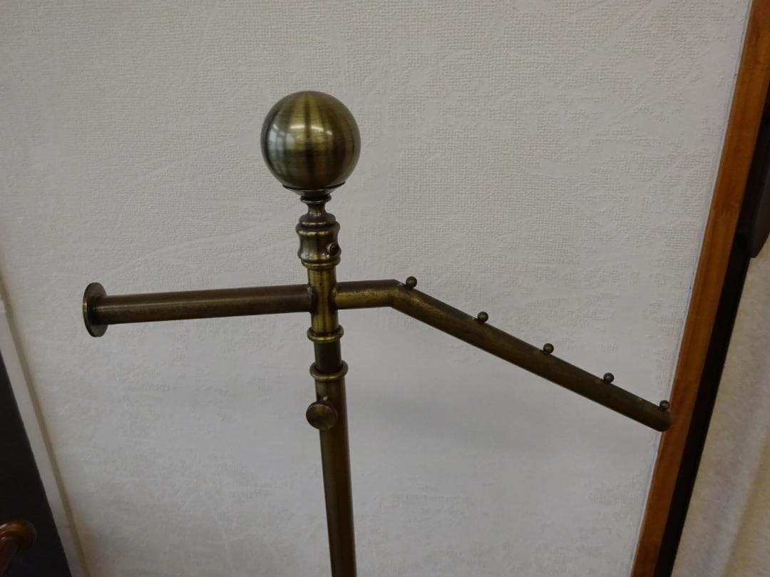 migch　アンティークゴールド　傾斜　ハンガーラック　スチール