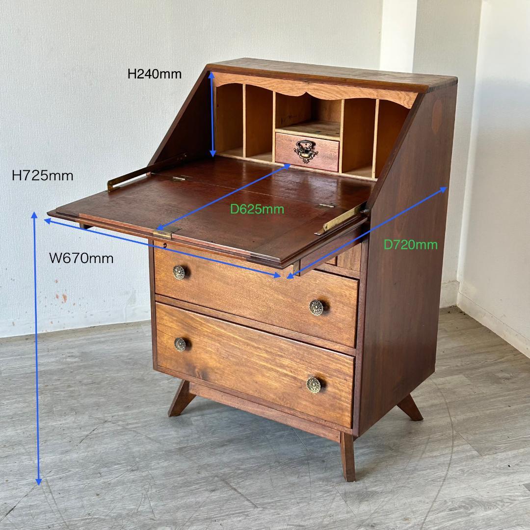 イギリス アンティーク 家具 ライティング ビューロー 英国 チェスト 540A