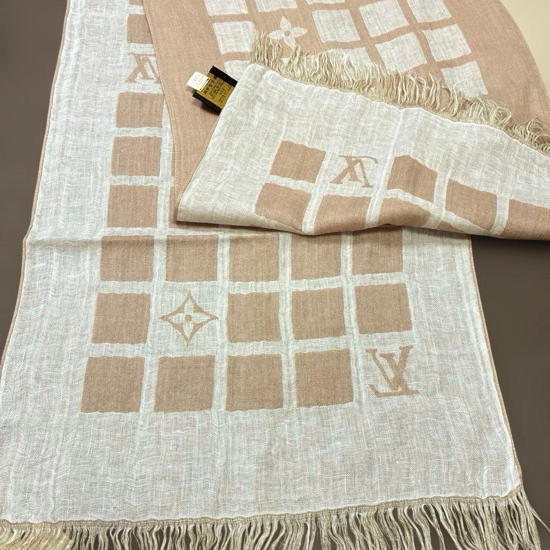 金土日お値下げ！ルイヴィトン　リネンとカシミヤ混紡ストール