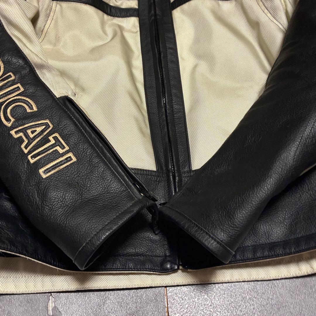 DUCATI レザージャケット　ライダース　バイカー　ブラック　メッシュ　XXL