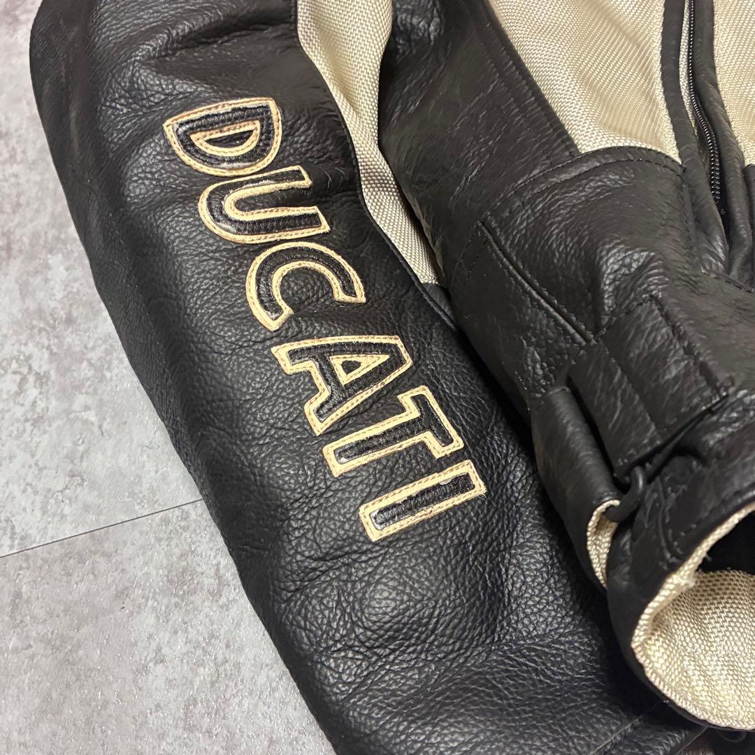 DUCATI レザージャケット　ライダース　バイカー　ブラック　メッシュ　XXL