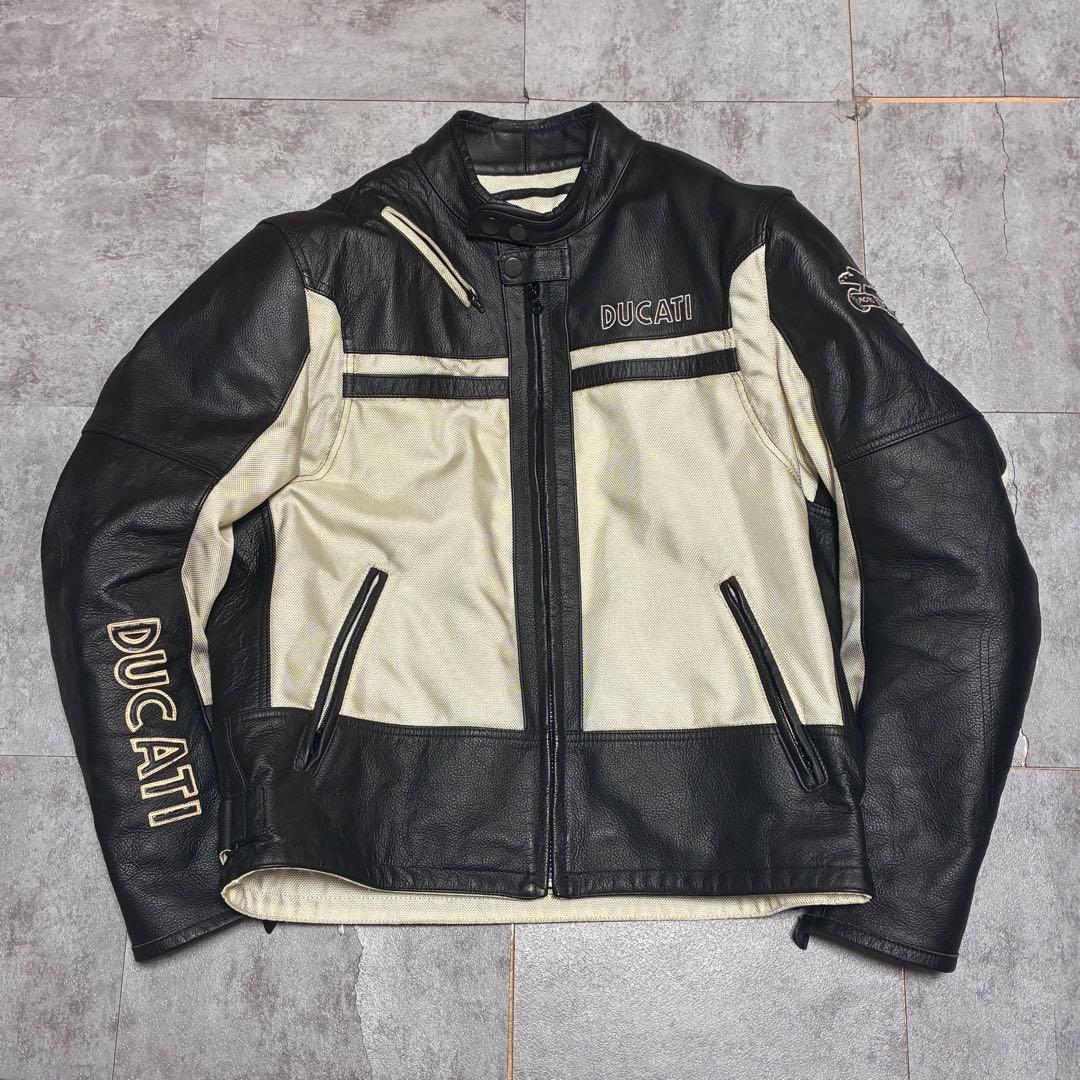 DUCATI レザージャケット　ライダース　バイカー　ブラック　メッシュ　XXL