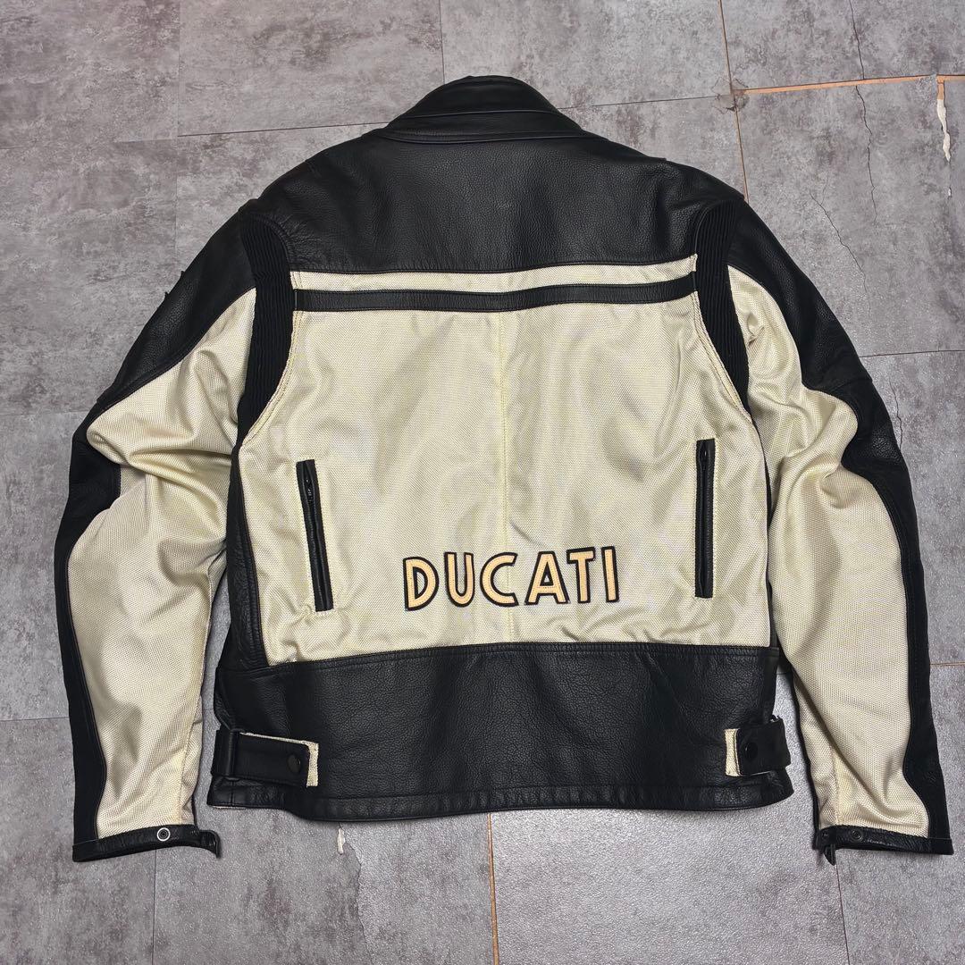 DUCATI レザージャケット　ライダース　バイカー　ブラック　メッシュ　XXL