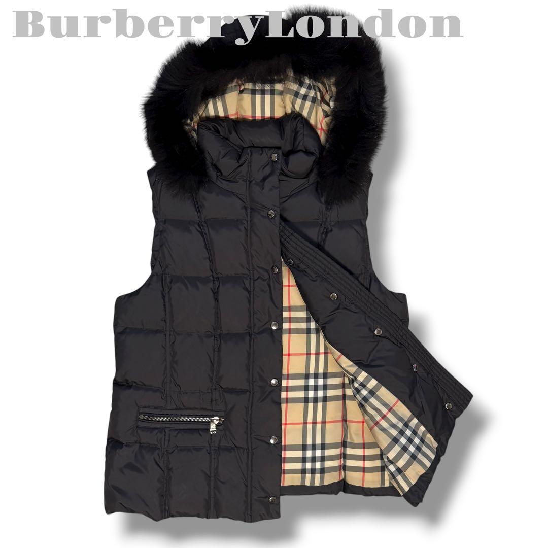 美品✨BURBERRY LONDON バーバリーロンドン　ダウンベスト ブラック