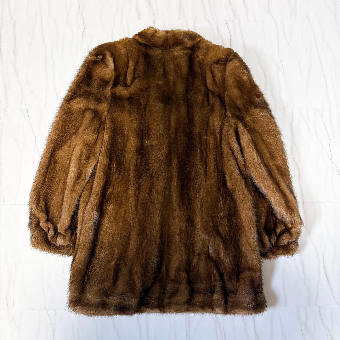 《美品》LUPIAN FUR リアルミンクファーコート キャメルブラウン 13
