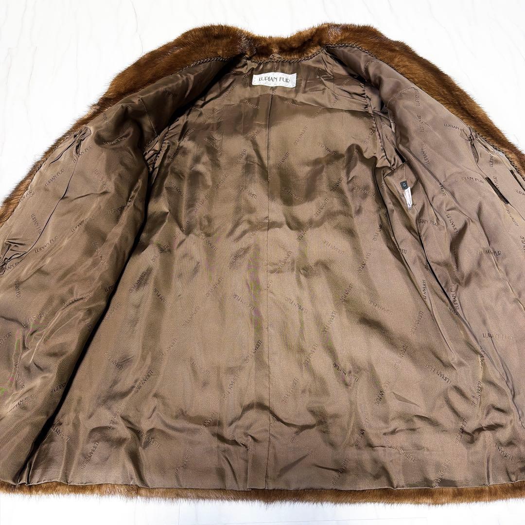 《美品》LUPIAN FUR リアルミンクファーコート キャメルブラウン 13