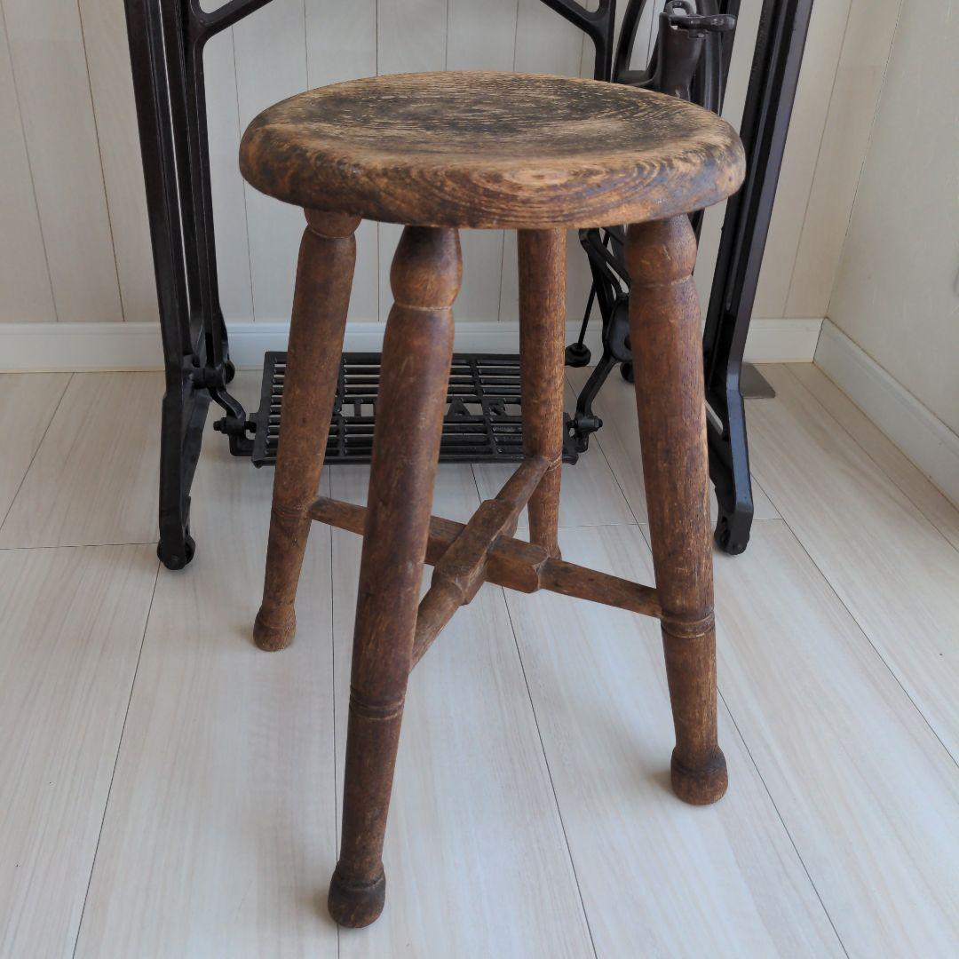 アンティーク　木製スツール