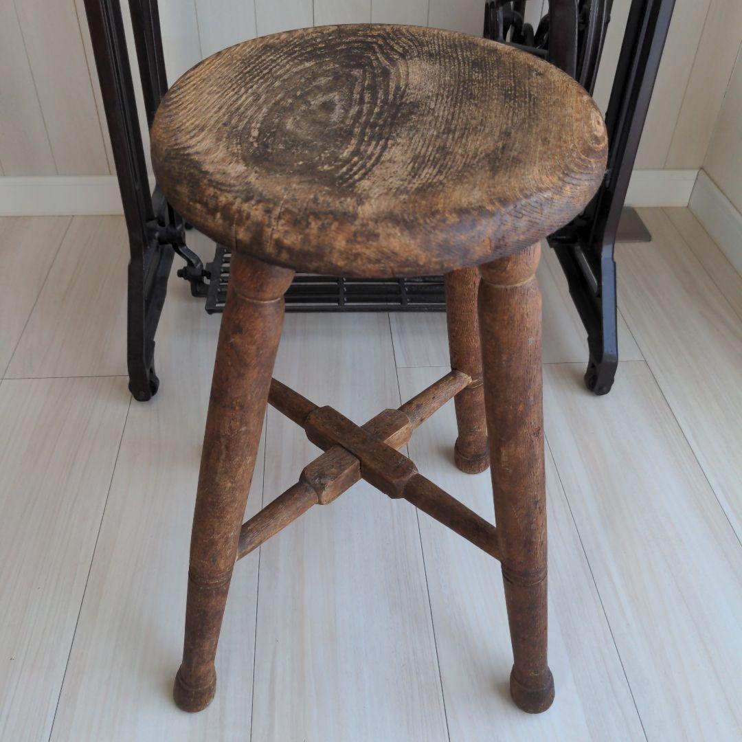 アンティーク　木製スツール
