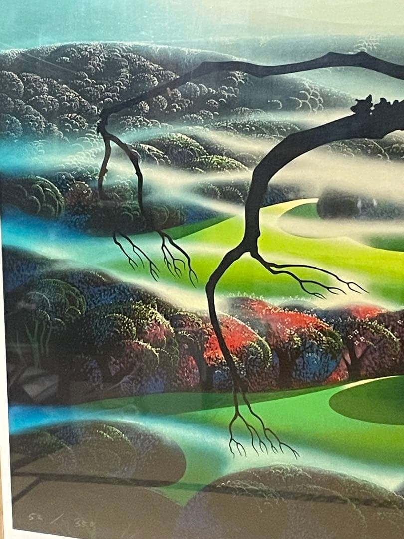 ★定価70万　真作アイベンロール　霧に覆われた山 本人サイン有り。