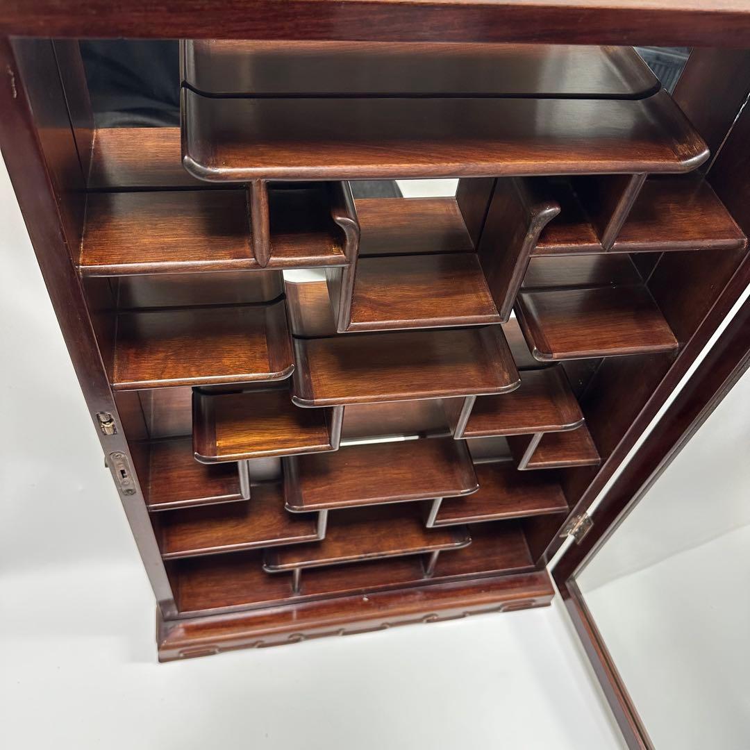 飾り棚 唐木 中国 古美術 アンティーク ビンテージ 鏡 壁掛け