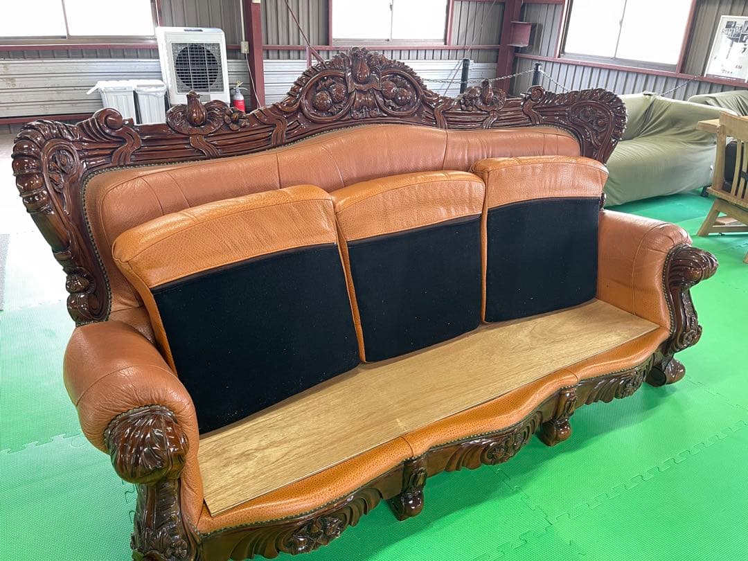 【お引き渡し限定】 アンティーク 三人掛け 大型ソファー ヴィンテージ