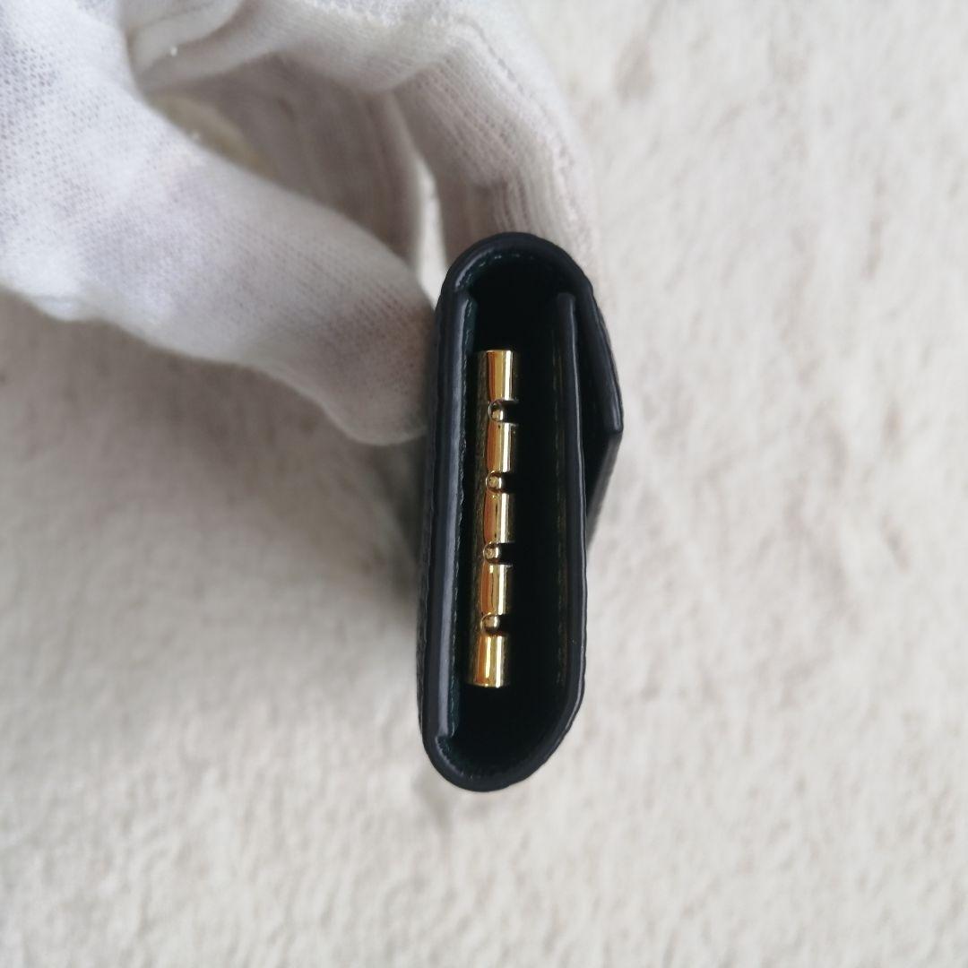 美品☆ボナベンチュラ　キーケース　スリム　シュリンクレザー　4連　ブラック