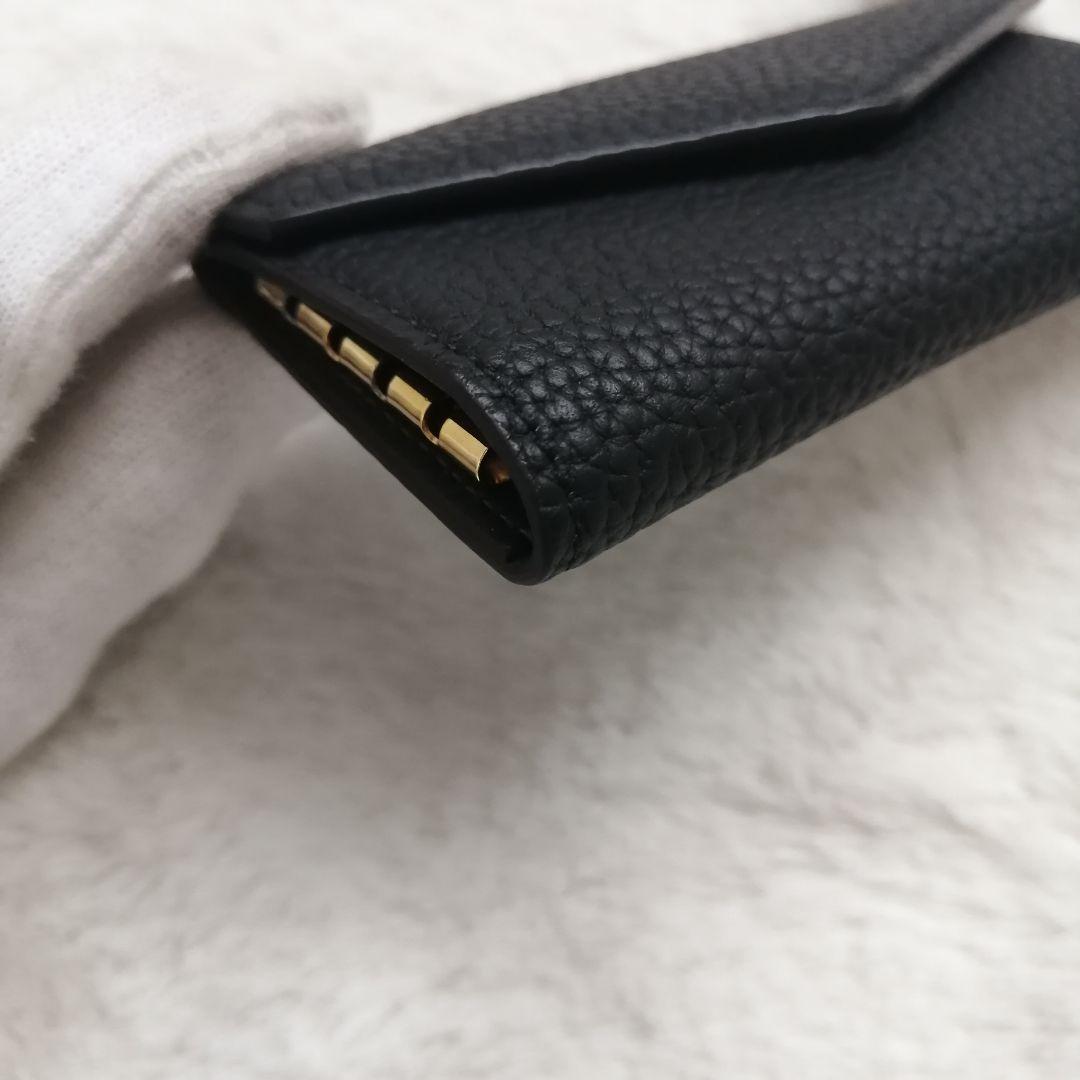 美品☆ボナベンチュラ　キーケース　スリム　シュリンクレザー　4連　ブラック