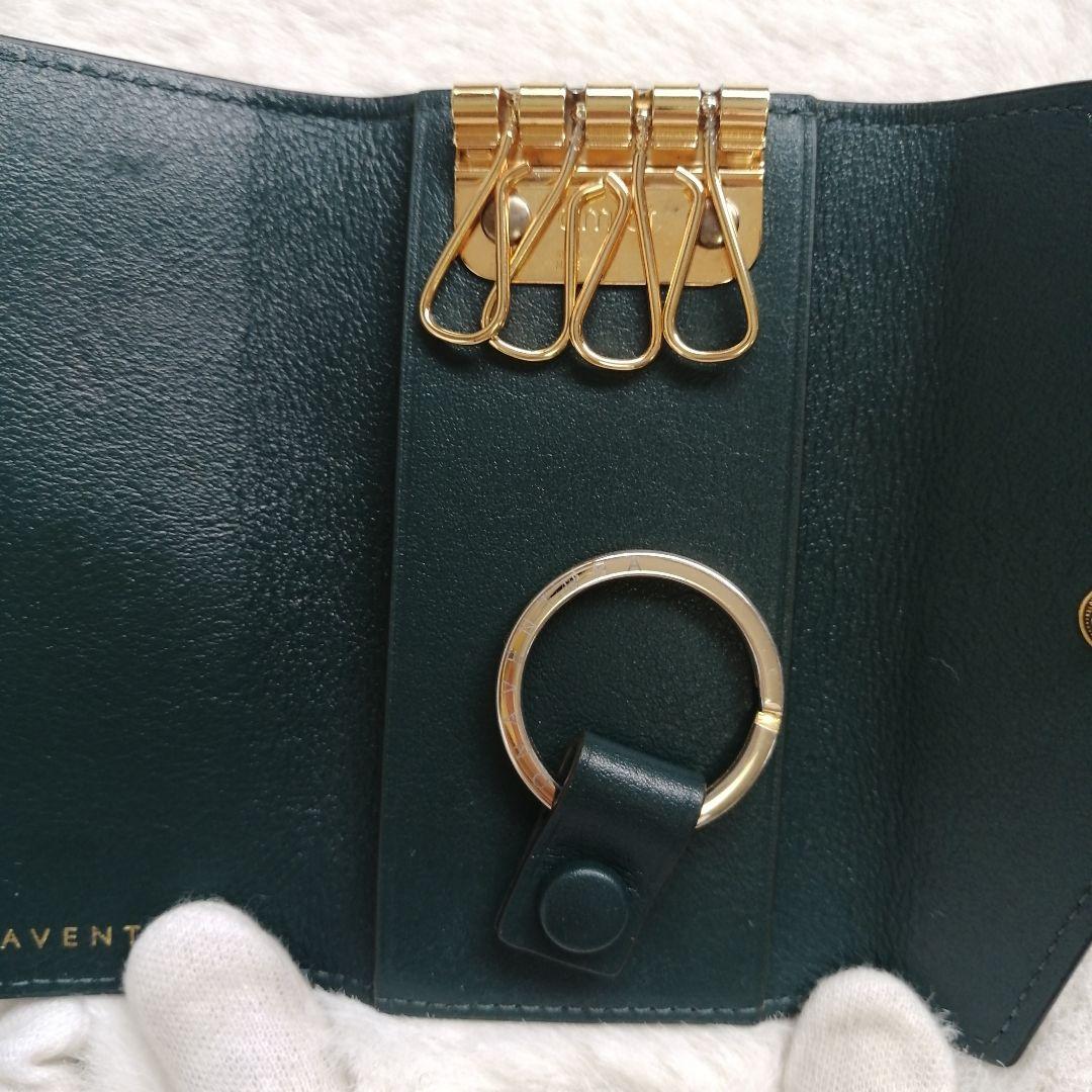 美品☆ボナベンチュラ　キーケース　スリム　シュリンクレザー　4連　ブラック