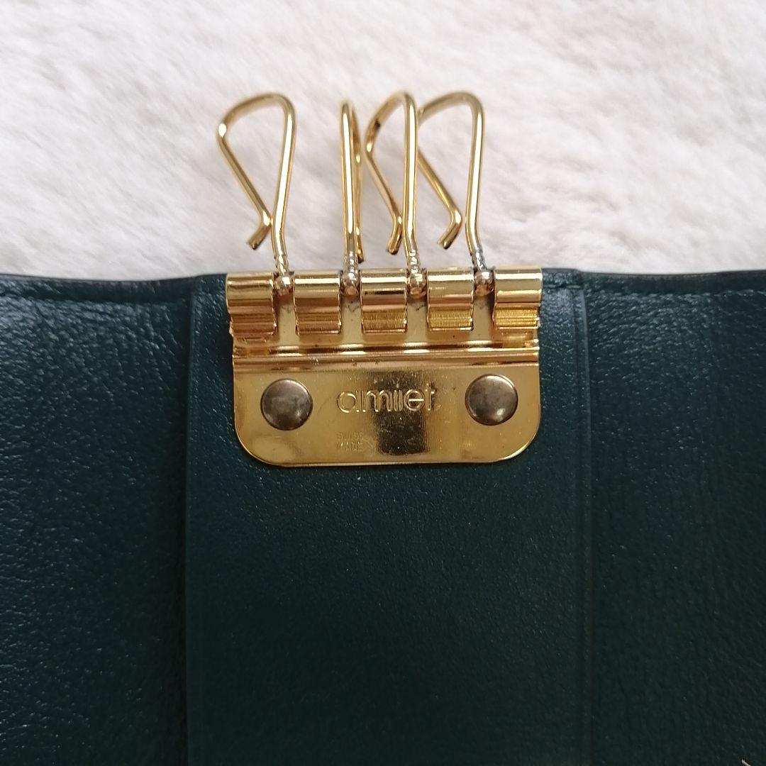 美品☆ボナベンチュラ　キーケース　スリム　シュリンクレザー　4連　ブラック