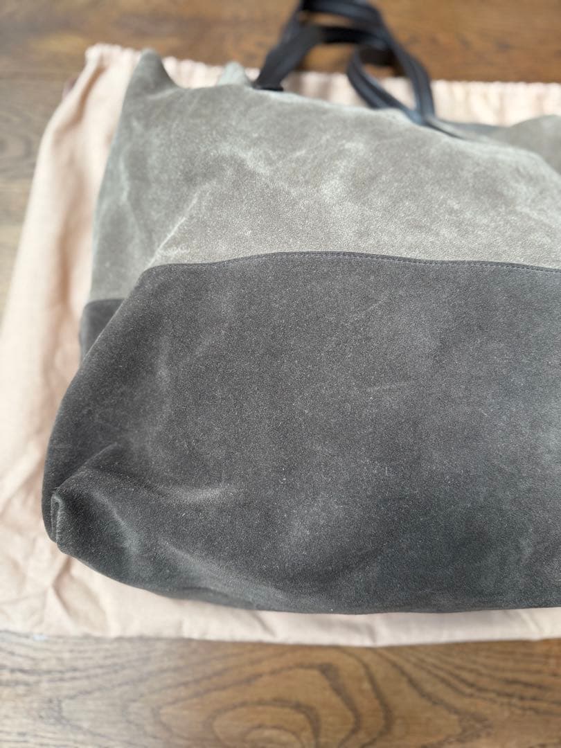 miumiu スエード トートバッグ グレー/ブラック