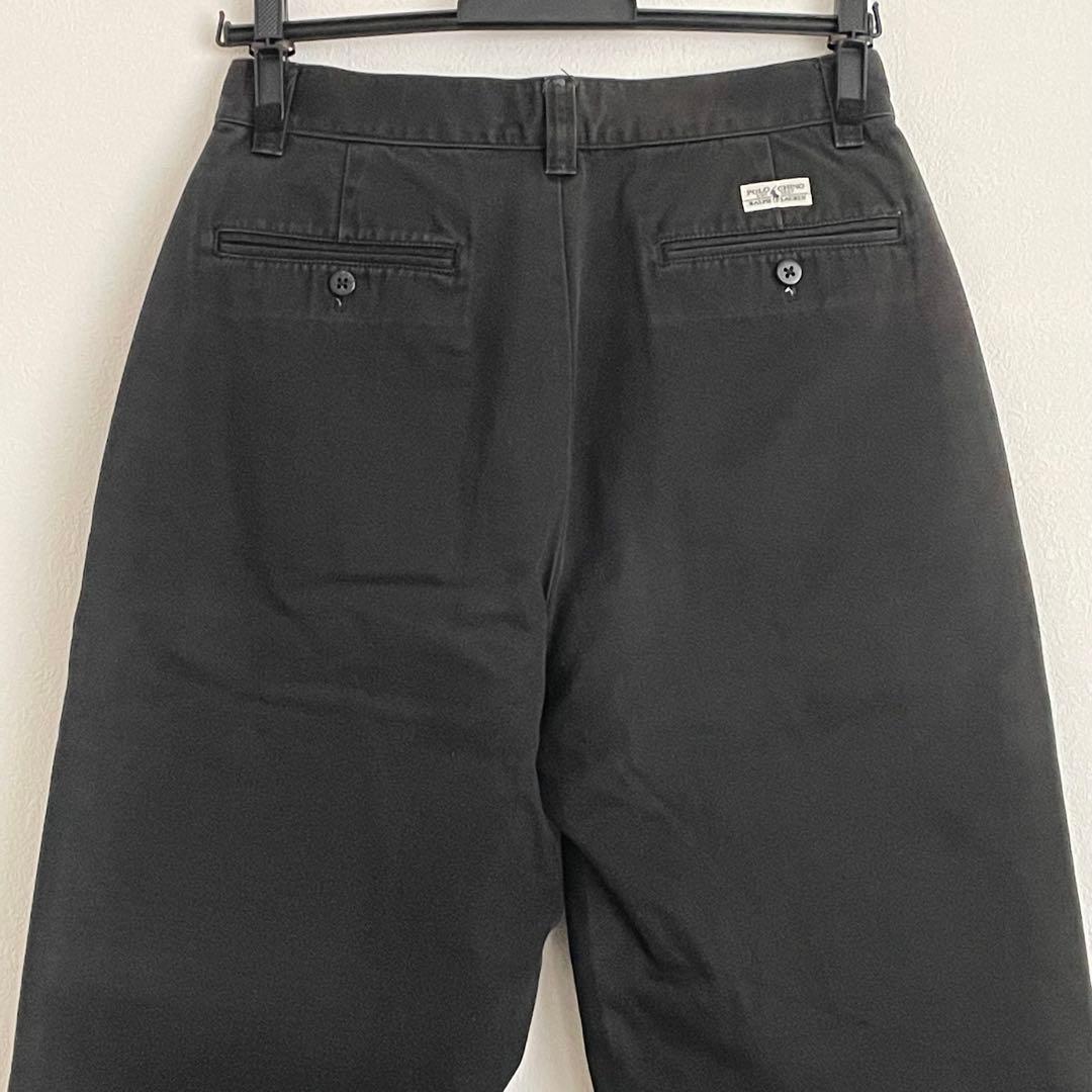 Polo by Ralph Lauren 極太ポロチノ 黒 ワイドパンツ 30