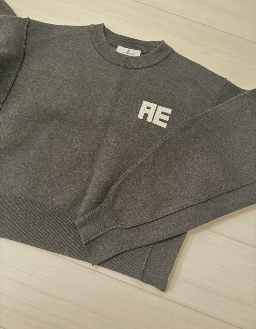 ADAM ET ROPE'フェルト刺しゅうニットプルオーバー