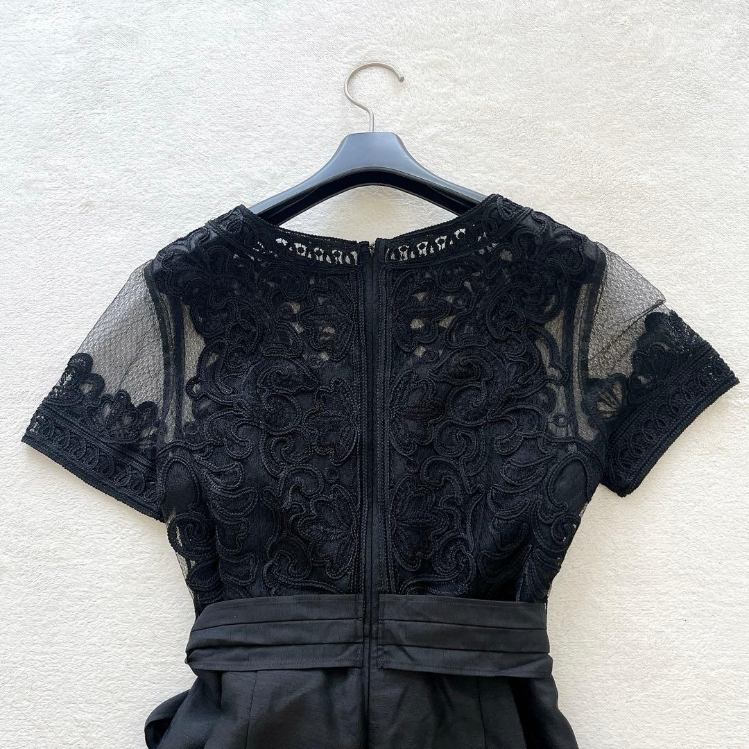 美品★GRACE CONTINENTAL★コード刺繍サイドサロペット 黒 36