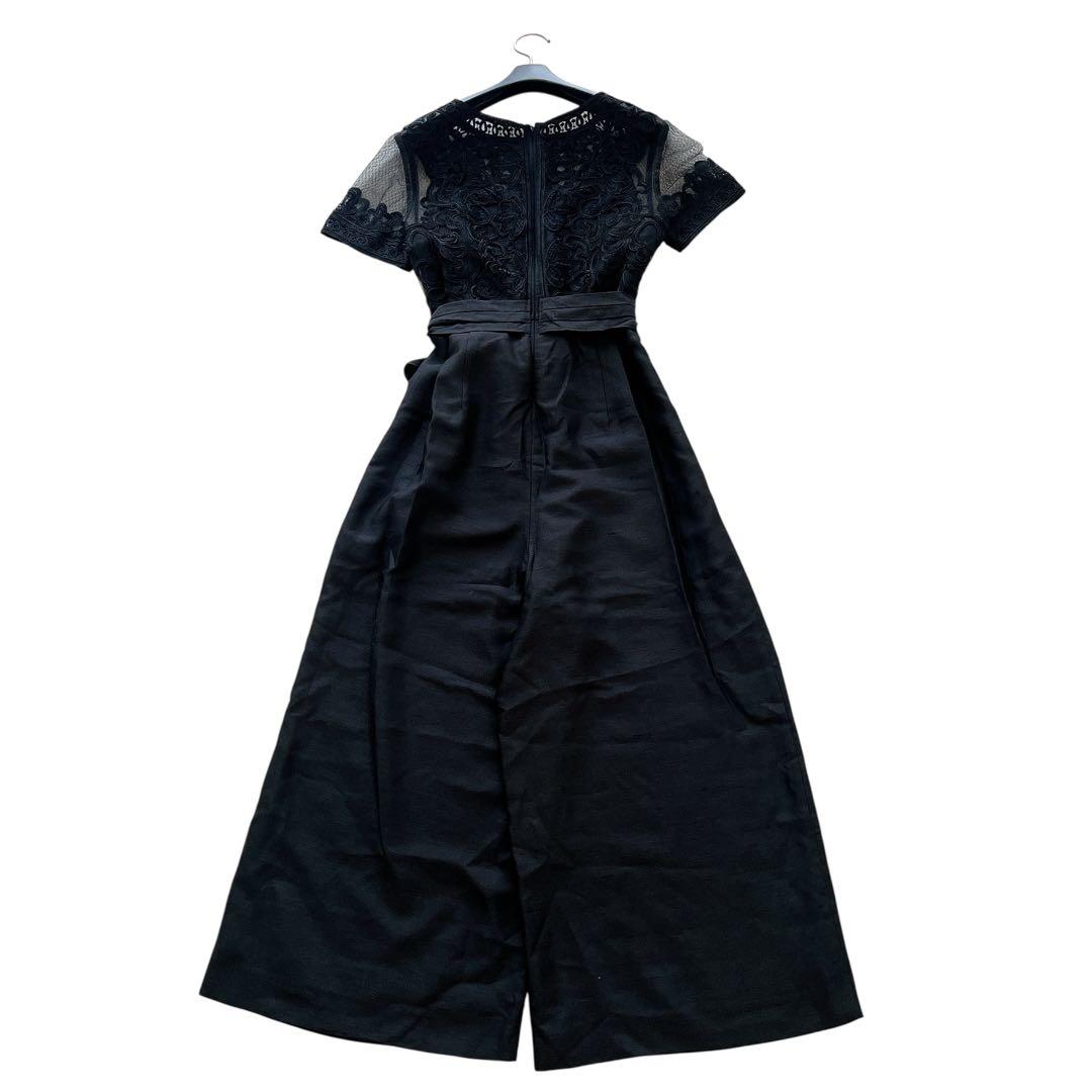 美品★GRACE CONTINENTAL★コード刺繍サイドサロペット 黒 36