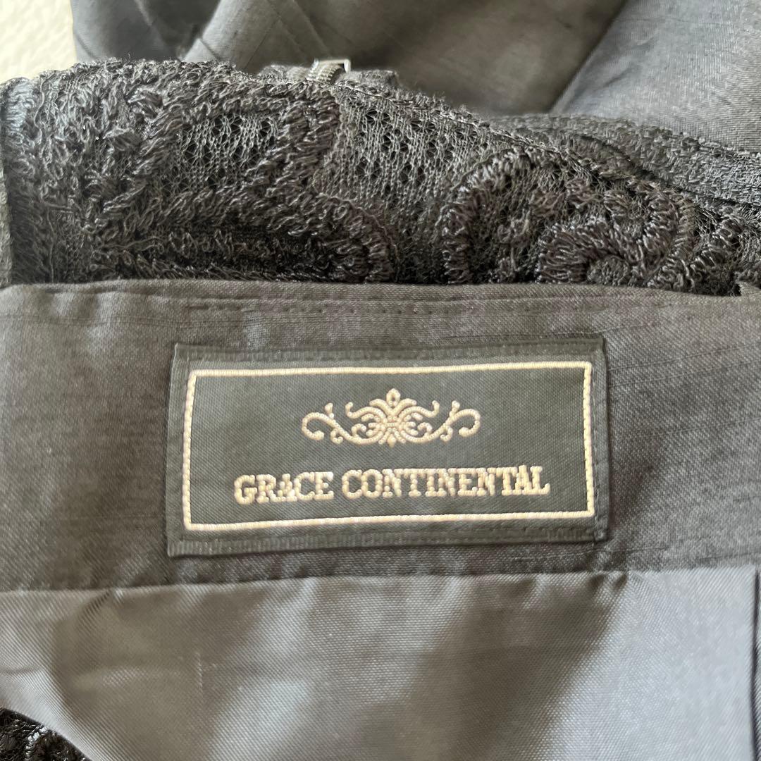 美品★GRACE CONTINENTAL★コード刺繍サイドサロペット 黒 36