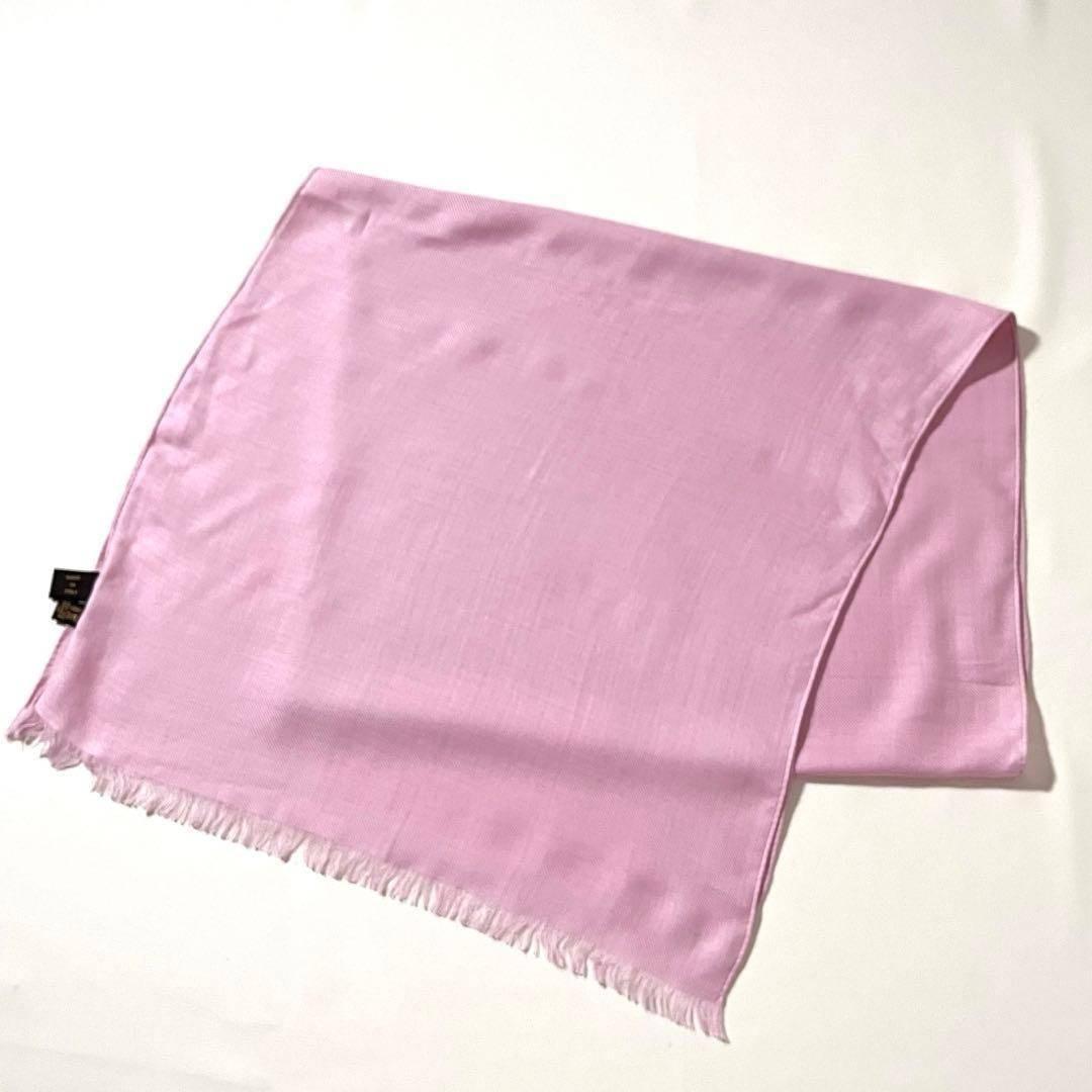 【美品】Loro Piana/ロロピアーナ　カシミヤ&シルク　ストール　ピンク