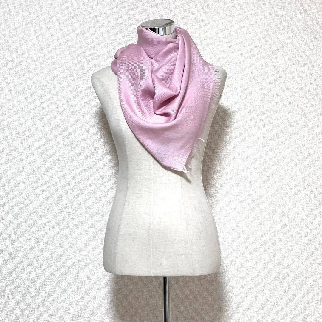 【美品】Loro Piana/ロロピアーナ　カシミヤ&シルク　ストール　ピンク