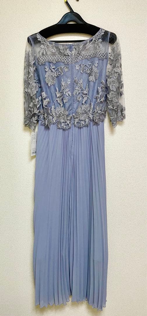 kana パーティードレス お呼ばれドレス オケージョン ブルーグレー プリーツ