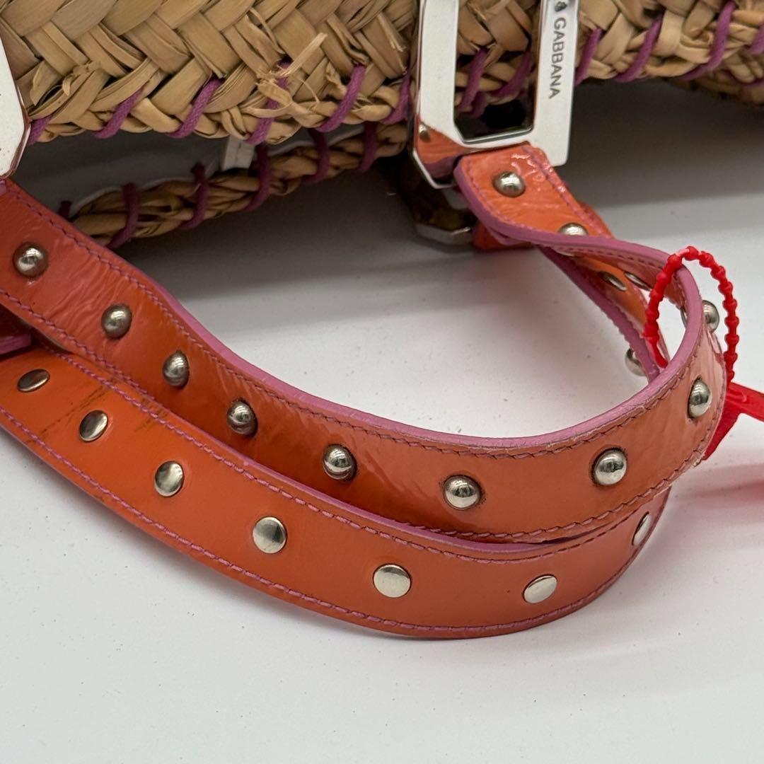 【良品】DOLCE&GABBANA かごバッグ ハンドバッグ 編み込み