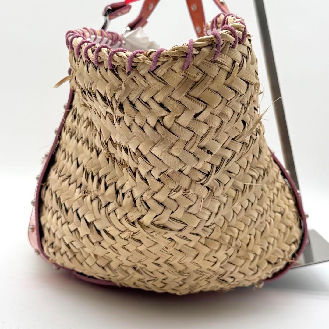 【良品】DOLCE&GABBANA かごバッグ ハンドバッグ 編み込み